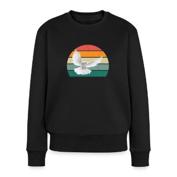 taube taubenfeder taubenflug taubenscharr tauben - Frauen Premium Bio Pullover - Schwarz - Vorne - Julia (174cm)