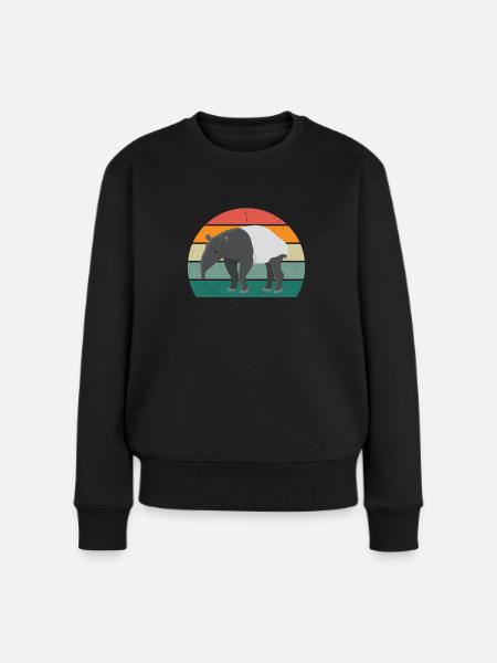 tapire tapirre elefanten elefant rüssel tapir - Frauen Premium Bio Pullover - Schwarz