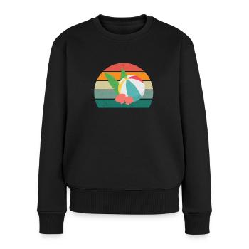 sand urlaub urlauber urlauberin ferien holiday - Frauen Premium Bio Pullover - Schwarz - Vorne - Julia (174cm)