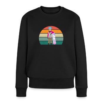 Snowboard Snowboarder Snowboarder Slope Snow - Women's Premium Organic Jumper - black - Front - Julia (174cm)