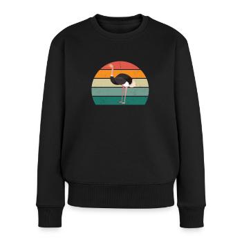 strauße laufvögel laufvogel vogel strauß afrika - Frauen Premium Bio Pullover - Schwarz - Vorne - Julia (174cm)