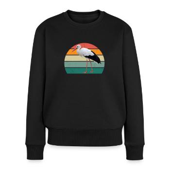 Störche Störchin Baby Kinder Kind Schnabel Storch - Frauen Premium Bio Pullover - Schwarz - Vorne - Julia (174cm)