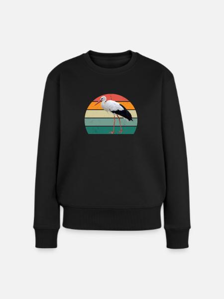 Störche Störchin Baby Kinder Kind Schnabel Storch - Frauen Premium Bio Pullover - Schwarz