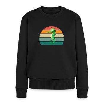 Seahorses Water Sea Ocean Swimming Horses - Women's Premium Organic Jumper - black - Front - Julia (174cm)