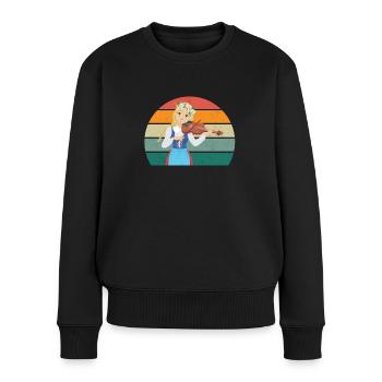 Suède Bleu Jaune Stockholm Suède - Pull Premium bio Femme - noir - Devant - Julia (174cm)