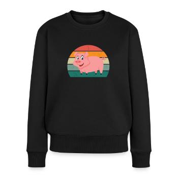 pigs pigs boar pigsty pigsty pig pig - Women's Premium Organic Jumper - black - Front - Julia (174cm)