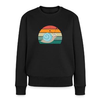 Schnecke Insekten Schneckenhaus Nacktschnecke - Frauen Premium Bio Pullover - Schwarz - Vorne - Julia (174cm)