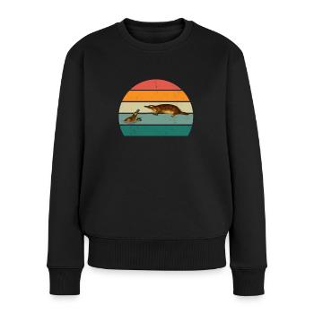 Schnabeltier Schnabel Biber Ente Eier Säugetier - Frauen Premium Bio Pullover - Schwarz - Vorne - Julia (174cm)