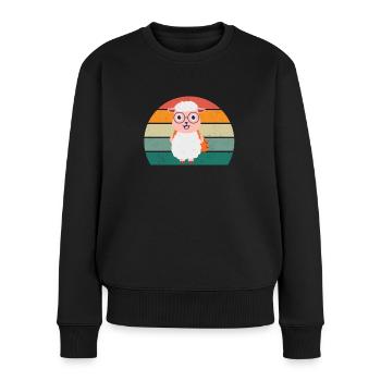 Schafe Schafherde Ziege Ziegen Lamm Schaf Wolle - Frauen Premium Bio Pullover - Schwarz - Vorne - Julia (174cm)