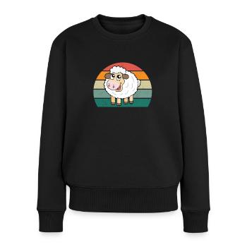 Ovins Troupeau de moutons Chèvres Chèvres Agneau Laine ovine - Pull Premium bio Femme - noir - Devant - Julia (174cm)