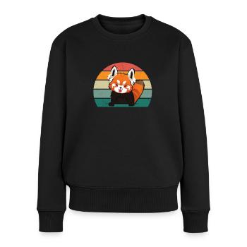 Pandas roux Panda rouge Bambou Asie Panda Rouge Ours - Pull Premium bio Femme - noir - Devant - Julia (174cm)