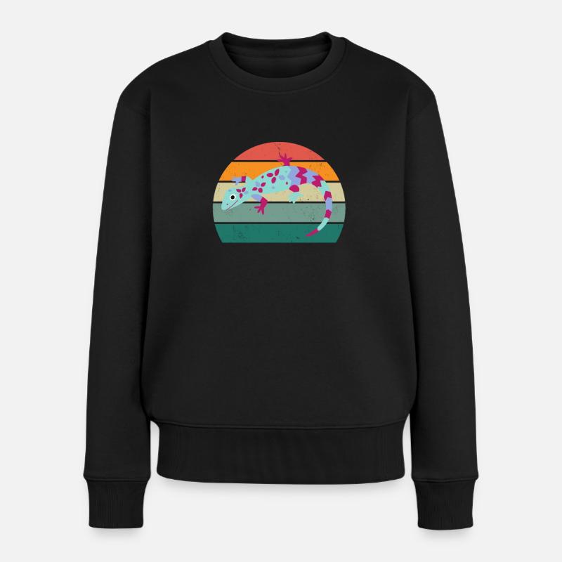 Echse Eidechsen Wechselwarm Schuppen Reptilien - Frauen Premium Bio Pullover - Schwarz