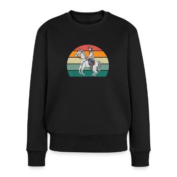 Reiter Reiterin Pferd Reiten Pony Pferdestall - Frauen Premium Bio Pullover - Schwarz - Vorne - Julia (174cm)