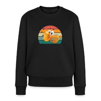 Posaunist Posaune Trompetenspieler Trompete - Frauen Premium Bio Pullover - Schwarz - Vorne - Julia (174cm)