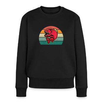 Piranha gefährliche Fische Fisch Raubfisch Fluss - Frauen Premium Bio Pullover - Schwarz - Vorne - Julia (174cm)