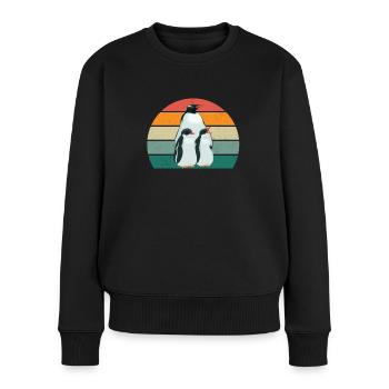 Pinguin Südpol Antarktis Kaiserpinguin Eselpinguin - Frauen Premium Bio Pullover - Schwarz - Vorne - Julia (174cm)