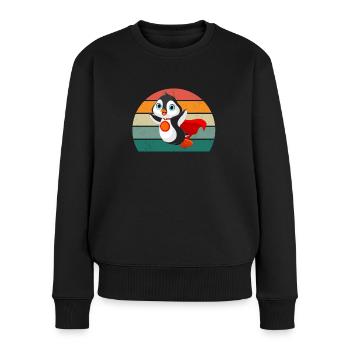 Pinguin Südpol Antarktis Kaiserpinguin Eselpinguin - Frauen Premium Bio Pullover - Schwarz - Vorne - Julia (174cm)