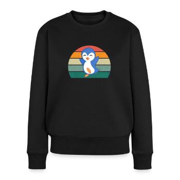 Pinguin Südpol Antarktis Kaiserpinguin Eselpinguin - Frauen Premium Bio Pullover - Schwarz - Vorne - Julia (174cm)