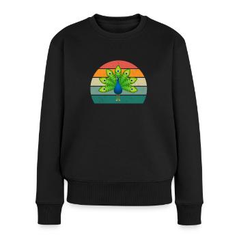 Peacock Wheel Peacock Feather Rooster Hen Wheel Peacock Peathing - Women's Premium Organic Jumper - black - Front - Julia (174cm)
