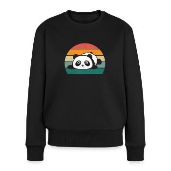 Pandas Panda Bear, Pandas Bamboo, Bamboo Leaves - Women's Premium Organic Jumper - black - Front - Julia (174cm)