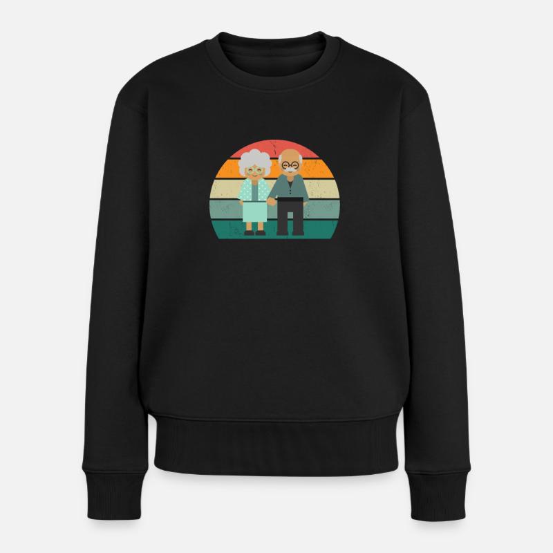 Opa Opi Großvater, Großmutter Großeltern Enkel Oma - Frauen Premium Bio Pullover - Schwarz