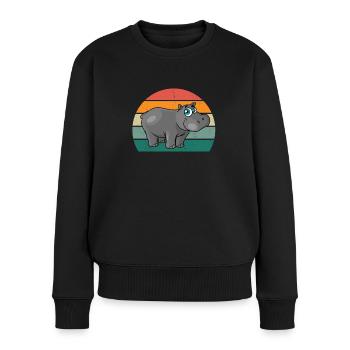 Hippopotame du Nil Hippopotames Hippopotames Nain Cheval - Pull Premium bio Femme - noir - Devant - Julia (174cm)