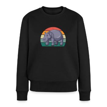 Hippopotame Hippopotame du Nil Hippopotame Hippopotame pygmée - Pull Premium bio Femme - noir - Devant - Julia (174cm)