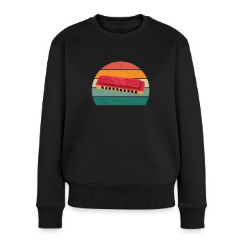 Mundharmonika Mundharmonikaspieler Mundharmonikas - Frauen Premium Bio Pullover - Schwarz - Vorne - Julia (174cm)