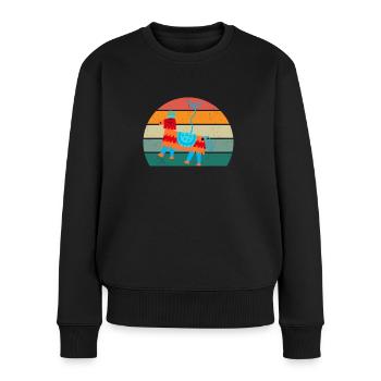 mexikanisches Essen Tacos Taco Tapas Nachos Mexiko - Frauen Premium Bio Pullover - Schwarz - Vorne - Julia (174cm)