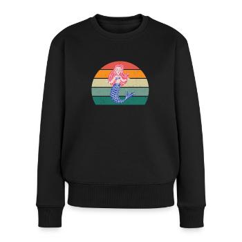 Meerjungfraumann Schwanzflosse Sirene Meerjungfrau - Frauen Premium Bio Pullover - Schwarz - Vorne - Julia (174cm)