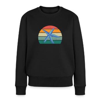 Meer Ozean Wasser Fisch Fische Krabbe Krebs Qualle - Frauen Premium Bio Pullover - Schwarz - Vorne - Julia (174cm)