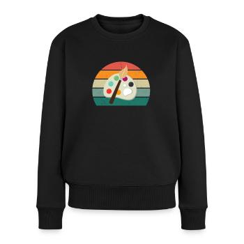Maler Malerin Zeichnen Zeichner Zeichnerin Farbe - Frauen Premium Bio Pullover - Schwarz - Vorne - Julia (174cm)