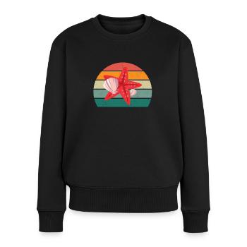Meer Ozean Wasser Fisch Fische Krabbe Krebs Qualle - Frauen Premium Bio Pullover - Schwarz - Vorne - Julia (174cm)