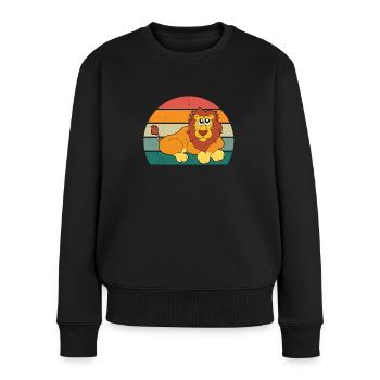 Lion Lioness Pride of Lions Mane Lion's Mane King Lion - Women's Premium Organic Jumper - black - Front - Julia (174cm)