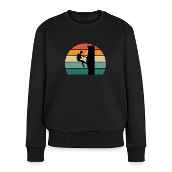 Kletterer Klettererin Bouldern Boulderin Klettern - Frauen Premium Bio Pullover - Schwarz - Vorne - Julia (174cm)