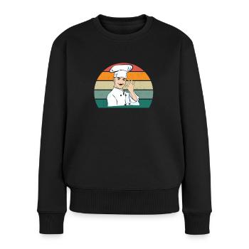 Kocher Koch Köchin Küche Restaurant Bar Bistro - Frauen Premium Bio Pullover - Schwarz - Vorne - Julia (174cm)