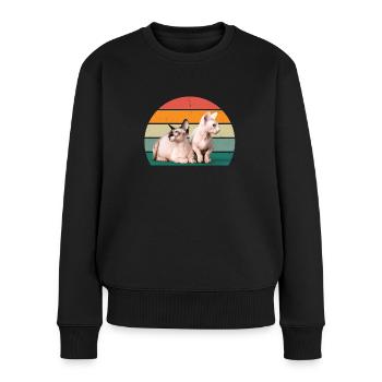 Chat Chaton Chat Maman Chat Papa Maîtresse Chat - Pull Premium bio Femme - noir - Devant - Julia (174cm)