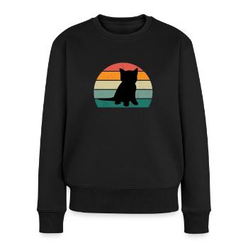 Chat Chaton Chat Maman Chat Papa Maîtresse Chat - Pull Premium bio Femme - noir - Devant - Julia (174cm)