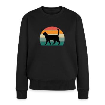 Cat Kätzchen Katzenmama Katzenpapa Frauchen Katze - Frauen Premium Bio Pullover - Schwarz - Vorne - Julia (174cm)