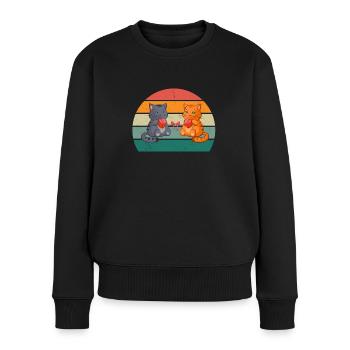 Chat Chaton Chat Maman Chat Papa Maîtresse Chat - Pull Premium bio Femme - noir - Devant - Julia (174cm)