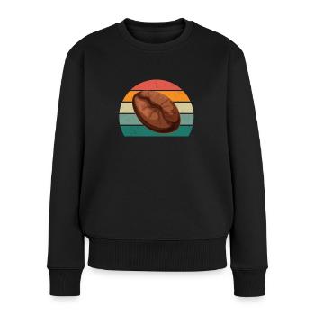 Kaffeemaschine trinken Cafe Kaffeebohne Kaffee - Frauen Premium Bio Pullover - Schwarz - Vorne - Julia (174cm)