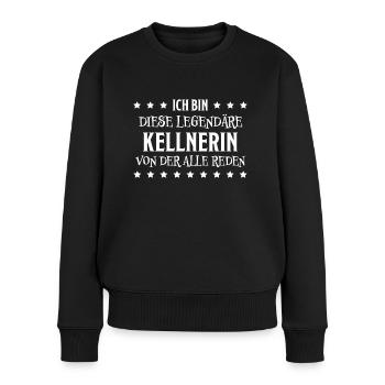 Kellnerin Lustig Spruch Serviererin Beruf Geschenk - Frauen Premium Bio Pullover - Schwarz - Vorne - Julia (174cm)
