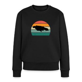 Lebensfreud Jamaikaner Jamaikanerin Sprint Jamaika - Frauen Premium Bio Pullover - Schwarz - Vorne - Julia (174cm)