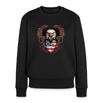 America Heraldic Animal Eagle Flag USA - Pull Premium bio Femme - noir - Devant - Julia (174cm)