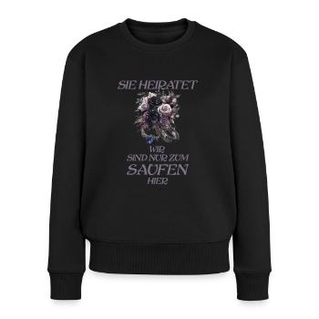 Sie heiratet wir sind nur Gothic Braut JGA-Crew - Frauen Premium Bio Pullover - Schwarz - Vorne - Julia (174cm)