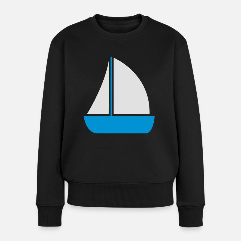 Segelboot - Frauen Premium Bio Pullover - Schwarz