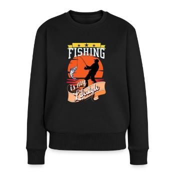 Fishing is my Lifestyle Fisherman - Women's Premium Organic Jumper - black - Front - Julia (174cm)