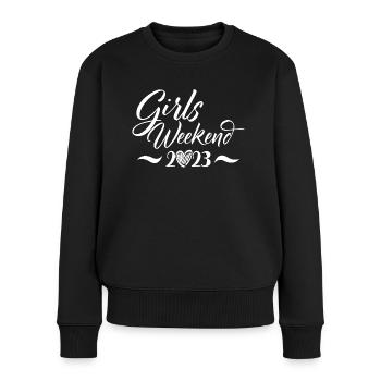 Mädchen Wochenende 2023 Süße Mädchen Party Reise Urlaub - Frauen Premium Bio Pullover - Schwarz - Vorne - Julia (174cm)