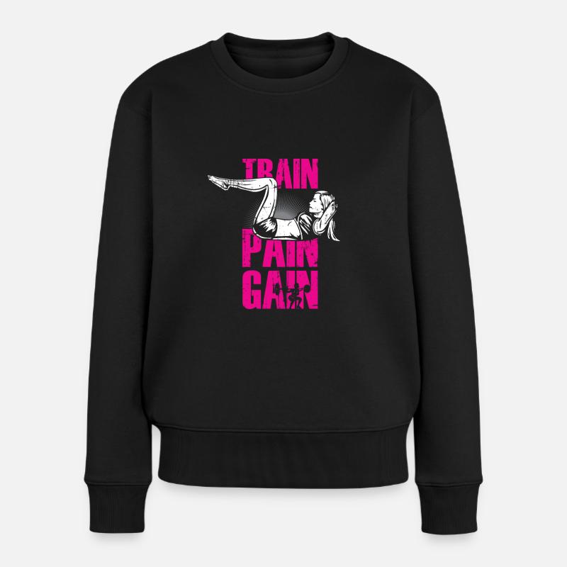 Fitness training motivation spruch zitat - Frauen Premium Bio Pullover - Schwarz