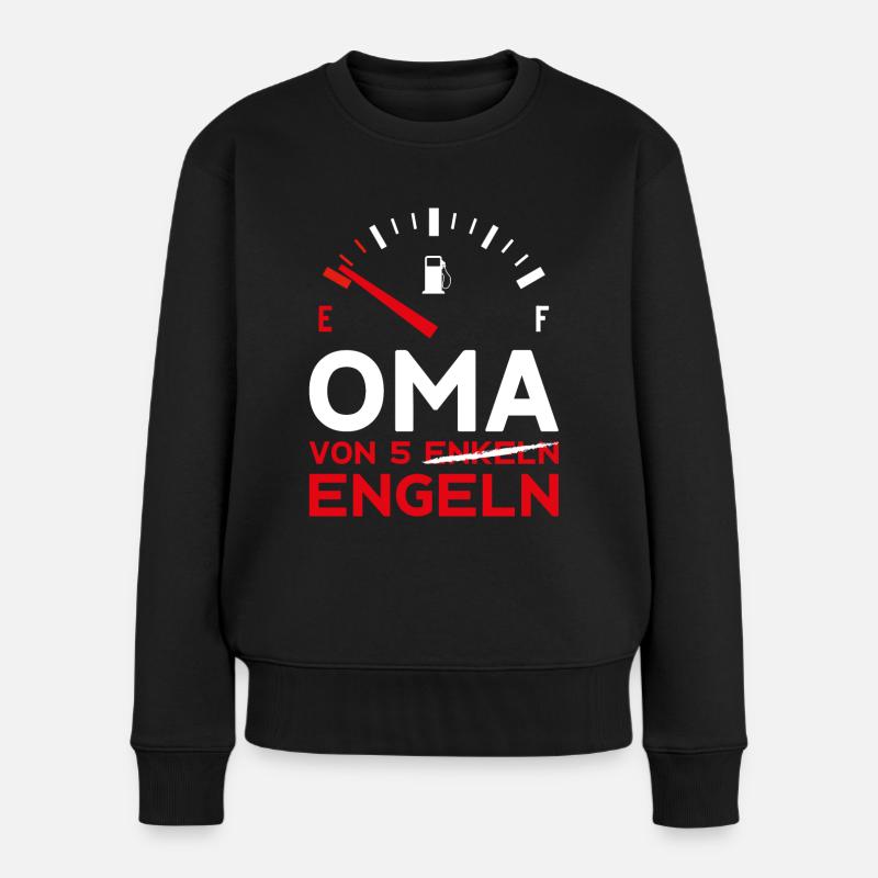 MUTTERTAG OMA VON 5 ENKELN ENGELN OMA - Frauen Premium Bio Pullover - Schwarz